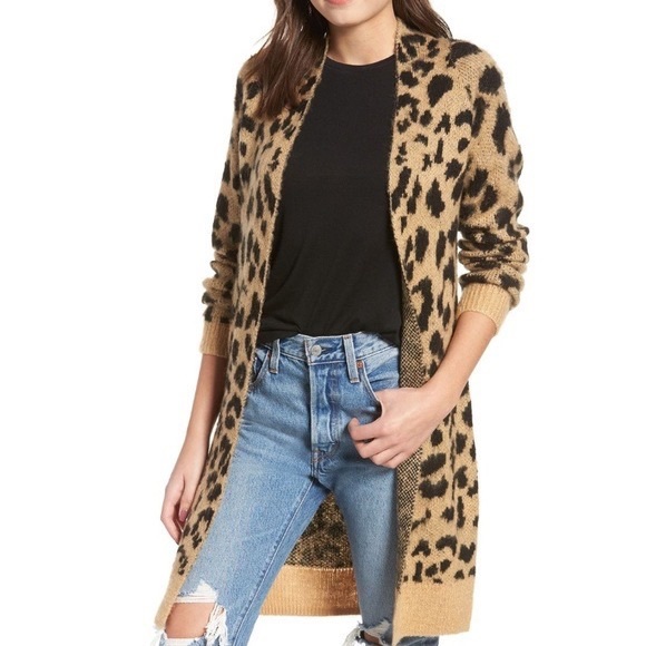 NEW Nordstrom BP. Leopard print cardigan sweater xxs - Picture 7 of 7